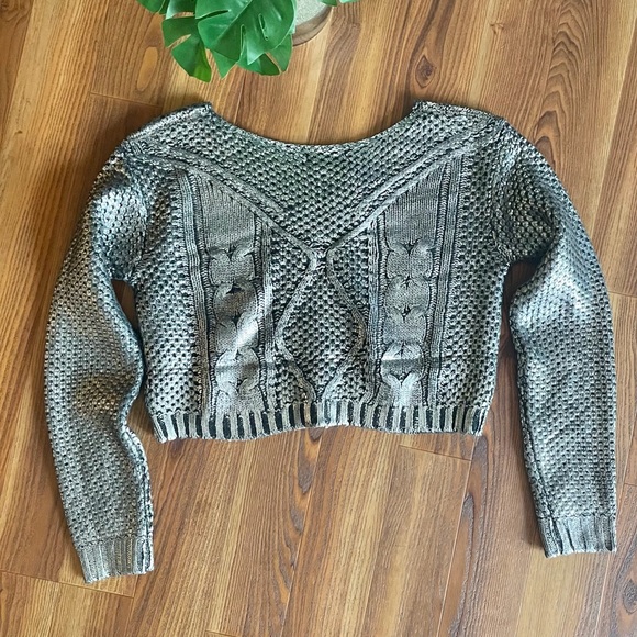 Lucy Paris Silver Foil Crop Sweater - Picture 5 of 7